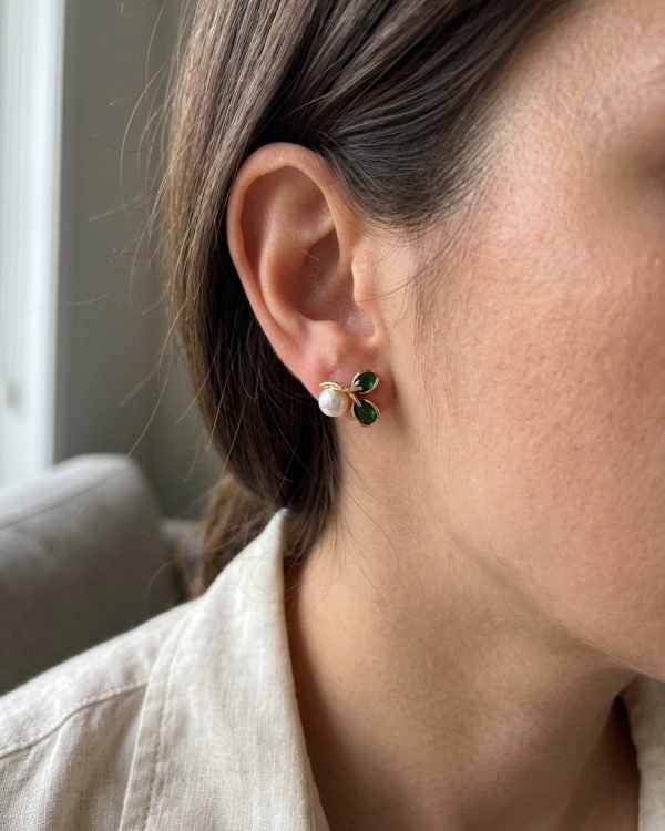 Leaf and Pearl Studs