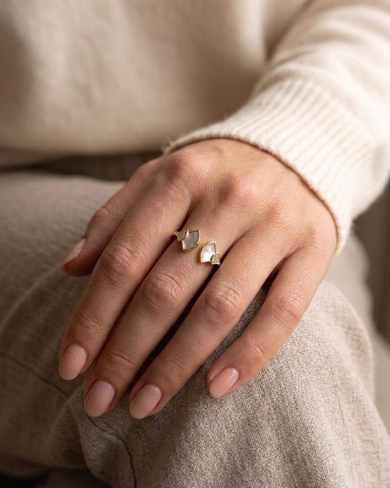 Ginkgo Fan Open Ring