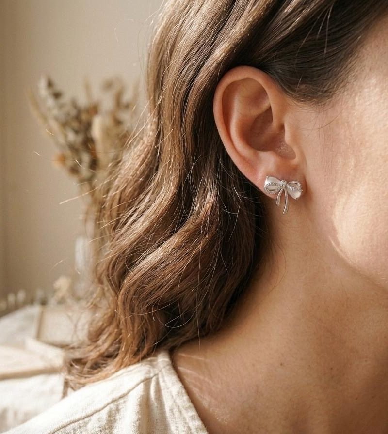 Satin Bow Studs